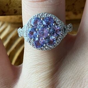 Natural Tanzanite Sterling Silver Ring Size 6